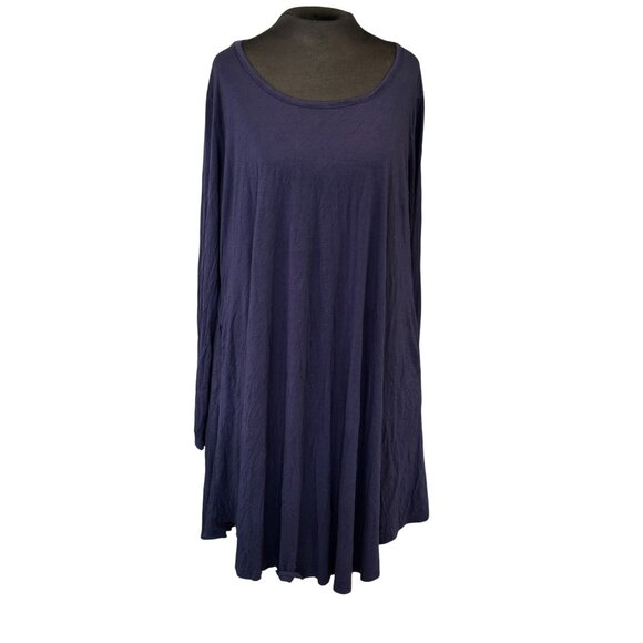 Womens Navy Blue Long Sleeve Swing Tunic Dress Plus Size 3X By JollieLovin - Picture 1 of 10